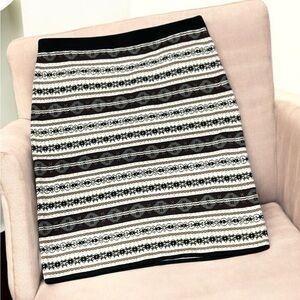 Etcetera Viscose/Cashmere Patterned Brown/Black and Cream Skirt